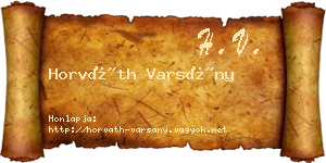 Horváth Varsány névjegykártya